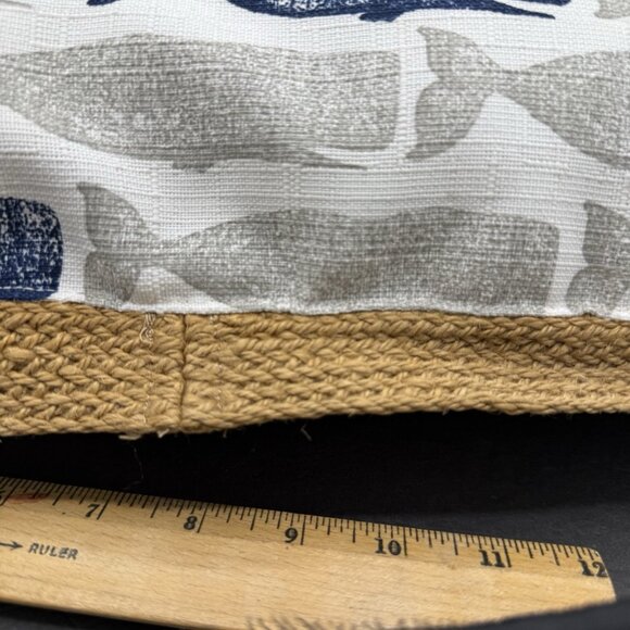 Tommy Hilfiger Blue Whale Throw Pillow Textured Border Nautical Ocean Decor - Picture 5 of 6